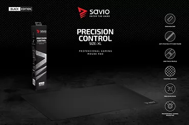 Elmak Podkładka pod mysz gaming SAVIO Black Edition Precision Control XL 900x400x3mm, obszyta