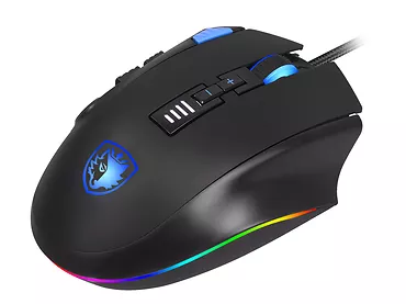 Mysz gamingowa Sades Axe RGB czarno-niebieska
