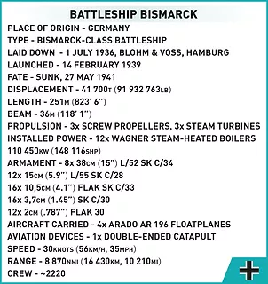 Klocki Battleship Bismarck