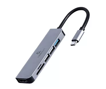 Adapter wieloportowy USB-C 6w1, HDMI, USB 3.1, USB 2.0x2, czytnik kart