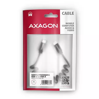 AXAGON BUCM-CM20TB Kabel Twister USB-C - USB-C, 1.1m USB2.0 3A ALU