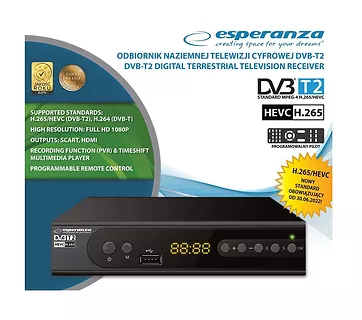 Esperanza Tuner EV106P DVB-T/T2 H.265/HEVC