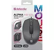 Defender Mysz przewodowa optyczna Alpha MB-507 1000DPI 3P Czarna