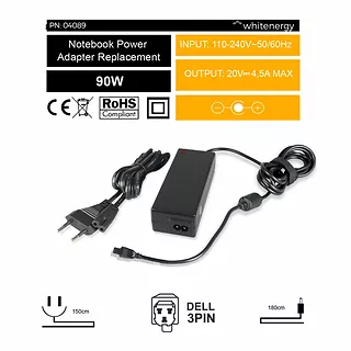 Zasilacz 20V | 4.5A 90W wtyk 3-pin Dell  04089