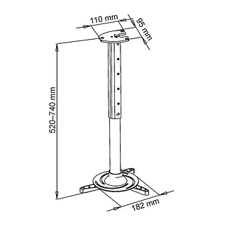 UCHWYT sufitowy 40-62cm DO PROJEKTORA 15kg P-102 uniwersalny pełna regulacja