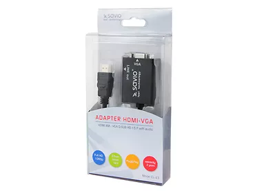 Adapter HDMI - VGA z audio SAVIO CL-23