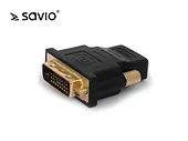 SAVIO CL-21 Adapter HDMI AF - DVI-D M 24+1, złote kontakty