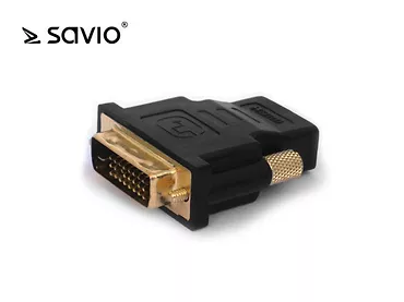 SAVIO CL-21 Adapter HDMI AF - DVI-D M 24+1, złote kontakty