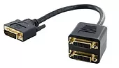 4world Adapter DVI-I [M] (24+5) > 2 x DVI-I [F] (24+5), czarny