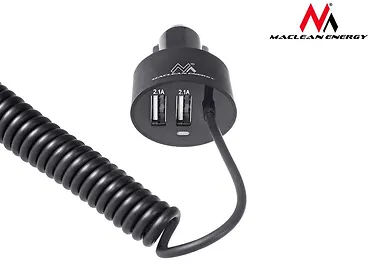 Ładowarka samochodowa  2xUSB, lightning spiralny 1.8m MCE76 5.2A