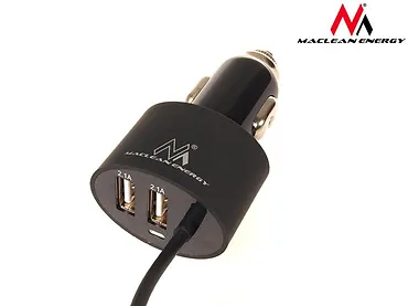 Ładowarka samochodowa  2xUSB, lightning spiralny 1.8m MCE76 5.2A