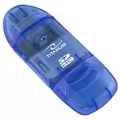 Titanium TITANUM CZYTNIK KART SDHC / MicroSDHC / (SDHCPenDrive) TA101B    USB 2.0 NIEBIESKI