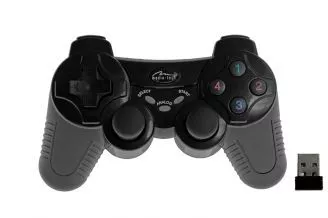 Media-Tech Bezprzewodowy gamepad cyfrowo analogowy z wibracjami, odbiornik USB typu nano, zgodny z komputerami PC