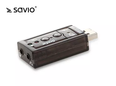 SAVIO AK-01 Karta dźwiękowa USB 7.1, 16bit sound, Plug & Play, blister