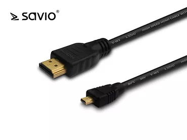 SAVIO CL-39 Kabel HDMI AM - micro HDMI DM złoty v1.4 3D 4Kx2K 1m