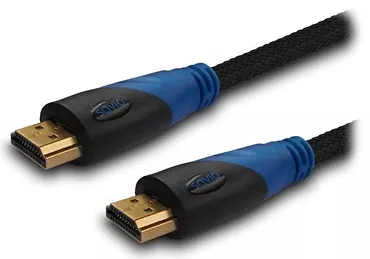 Elmak SAVIO CL-49 Kabel HDMI oplot nylon złoty v1.4 3D, 4Kx2K, 5m