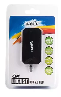 NATEC Hub USB 4-porty LOCUST USB 2.0 Czarny