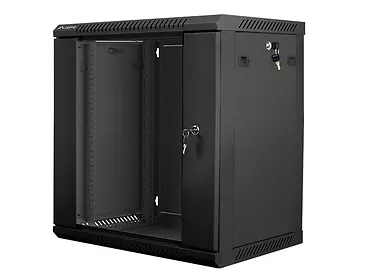 LANBERG Szafa instalacyjna wisząca 19'' 12U 600X450mm czarna (drzwi      szklane)