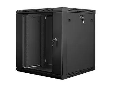 LANBERG Szafa instalacyjna wisząca 19'' 12U 600X600mm czarna (drzwi      szklane)