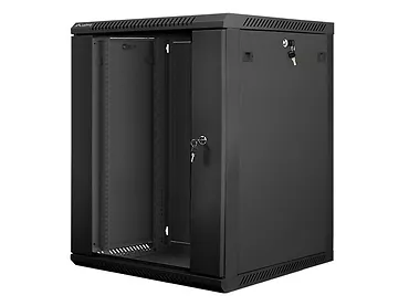 LANBERG Szafa instalacyjna wisząca 19'' 15U 600X600mm czarna (drzwi      szklane)
