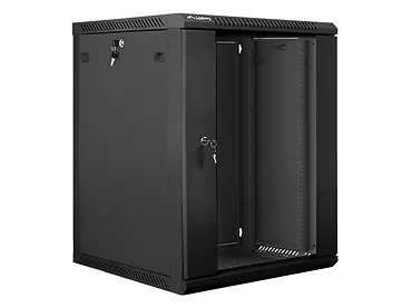 LANBERG Szafa instalacyjna wisząca 19'' 15U 600X600mm czarna (drzwi      szklane)