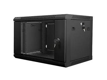 LANBERG Szafa instalacyjna wisząca 19'' 6U 600X450mm czarna (drzwi       szklane)