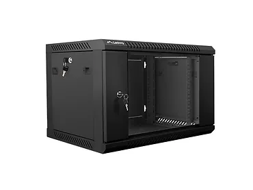 LANBERG Szafa instalacyjna wisząca 19'' 6U 600X450mm czarna (drzwi       szklane)