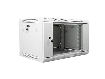 LANBERG Szafa instalacyjna wisząca 19'' 6U 600X450mm szara (drzwi        szklane)