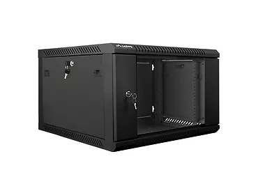 LANBERG Szafa instalacyjna wisząca 19'' 6U 600X600mm czarna (drzwi       szklane)