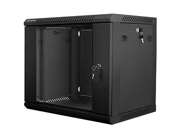 LANBERG Szafa instalacyjna wisząca 19'' 9U 600X450mm czarna (drzwi       szklane)