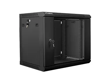 LANBERG Szafa instalacyjna wisząca 19'' 9U 600X450mm czarna (drzwi       szklane)