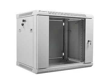 LANBERG Szafa instalacyjna wisząca 19'' 9U 600X450mm szara (drzwi        szklane)