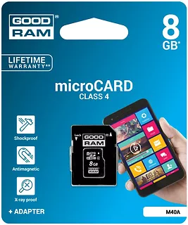 Karta MicroSD GoodRam 8GB + Adapter