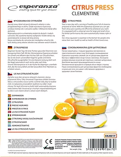 Esperanza Wyciskarka do Cytrusów 0,7L Clementine Żółta