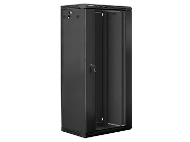 LANBERG Szafa instalacyjna wisząca 19'' 27U 600X450mm czarna (drzwi      szklane)