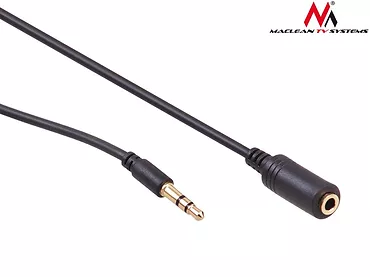 Maclean Przewód jack 3.5mm wtyk-gniazdo 5m czarny MCTV-821