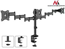 Uchwyt biurkowy na 3 monitory LCD podwójne ramiona MC-691 13