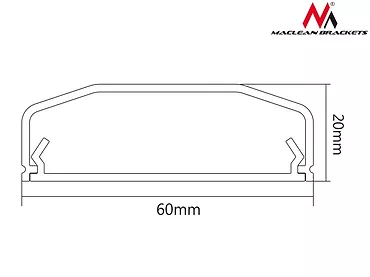 Listwa maskująca do kabli MC-695 W 60 x 20 x 750mm plastik, systemowa