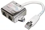 Adapter RJ45  na kablu / 2x gniazdo RJ45 kat.5e