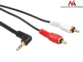 Przewód mini jack 3,5mm kątowy 2RCA 3m czarny MCTV-825