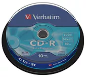 Płyty Verbatim CD-R 700 MB DATA LIFE CAKE 10szt.