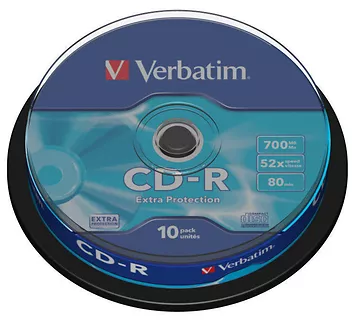 Płyty Verbatim CD-R 700 MB DATA LIFE CAKE 10szt.