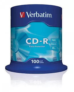 Verbatim CD-R 52x 700MB 100P CB DL Ex Prot 43411