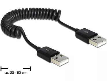 Kabel USB AM-AM Spirala 20-60cm