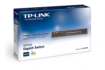 Przełącznik, 8 portów Gb, możliwość montażu w szafie TP-link SG1008