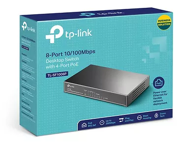 Przełącznik typu desktop TP-LINK TL-SF1008P, 8 portów 10/100 Mb/s, 4 porty PoE
