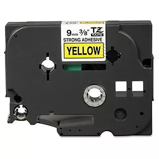 Brother Tama laminowana TZ-S621  9mm czarny nadruk/żółte tło