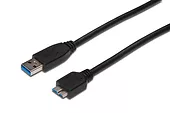 Kabel USB3.0 SuperSpeed, USB A wtyk / USB B Micro wtyk, Cu AWG 28, 2x ekranowane, dł. 2.0m
