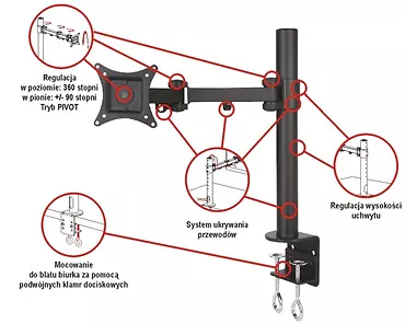 ART Uchwyt do monitora LCD 1monitor 13-27'' L01