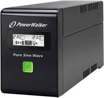 UPS POWER WALKER LINE-INTERACTIVE 600VA 3X IEC 230V,PURE SINE    WAVE,RJ11/45 IN/OUT,USB,LCD (Pełna sinusoida)